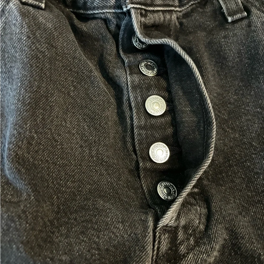 Levi’s 501 original raw edge button fly shorts in‎ lunar black size 31